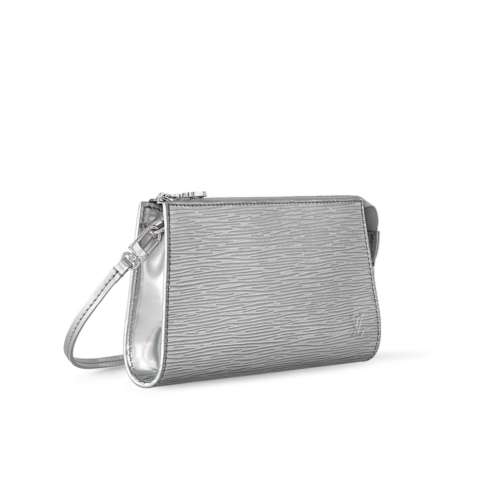 NEW Louis Vuitton Pochette Accessoires Silver Epi Leather - Picture 2 of 10